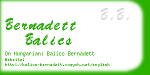 bernadett balics business card